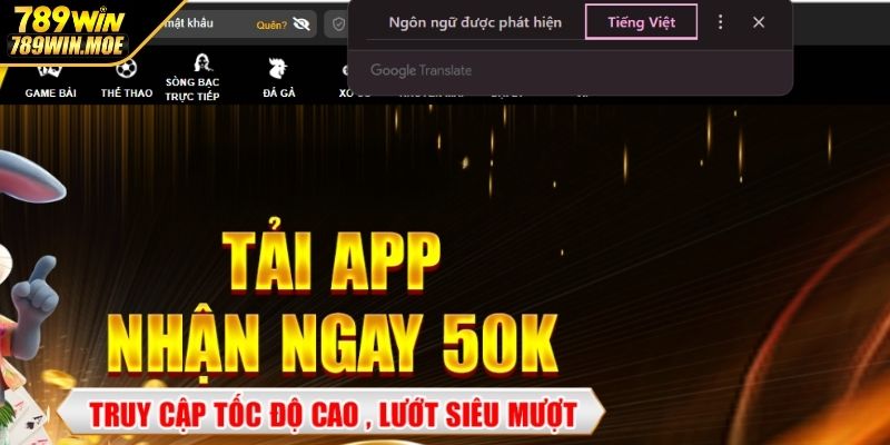 Ứng dụng 789WIN có hỗ trợ ngôn ngữ tiếng Việt không?
