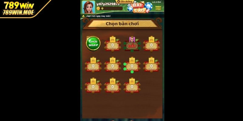 Giao diện sảnh đấu trực quan thiết kế hiện đại
