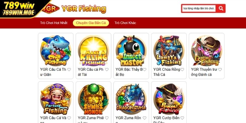 Những thông tin về sảnh chơi YGR Bắn Cá 789WIN